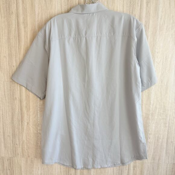 Columbia Shirt Mens Medium Omni-Shade Short Sleeve Gray Outdoor Fishing Vented - Picture 2 of 10